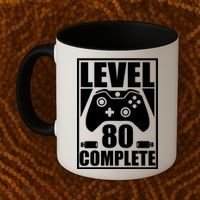 Level 80 Complete Video Gamer 80th Birthday Coffee Mug thumb 2