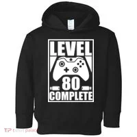 Level 80 Complete Video Gamer 80th Birthday Toddler Hoodie thumb 0