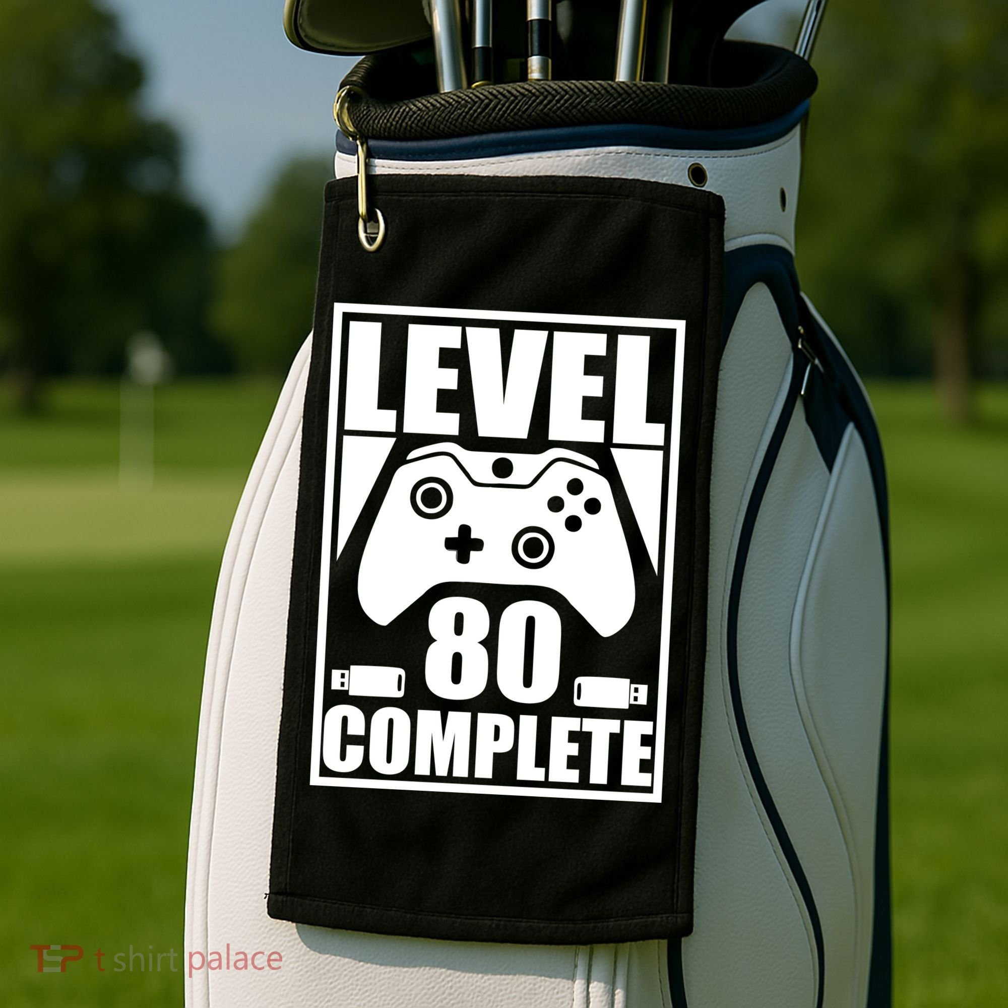 Level 80 Complete Video Gamer 80th Birthday Golf Towel