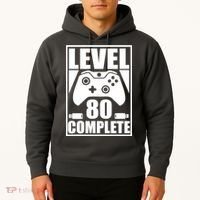 Level 80 Complete Video Gamer 80th Birthday Hoodie thumb 2
