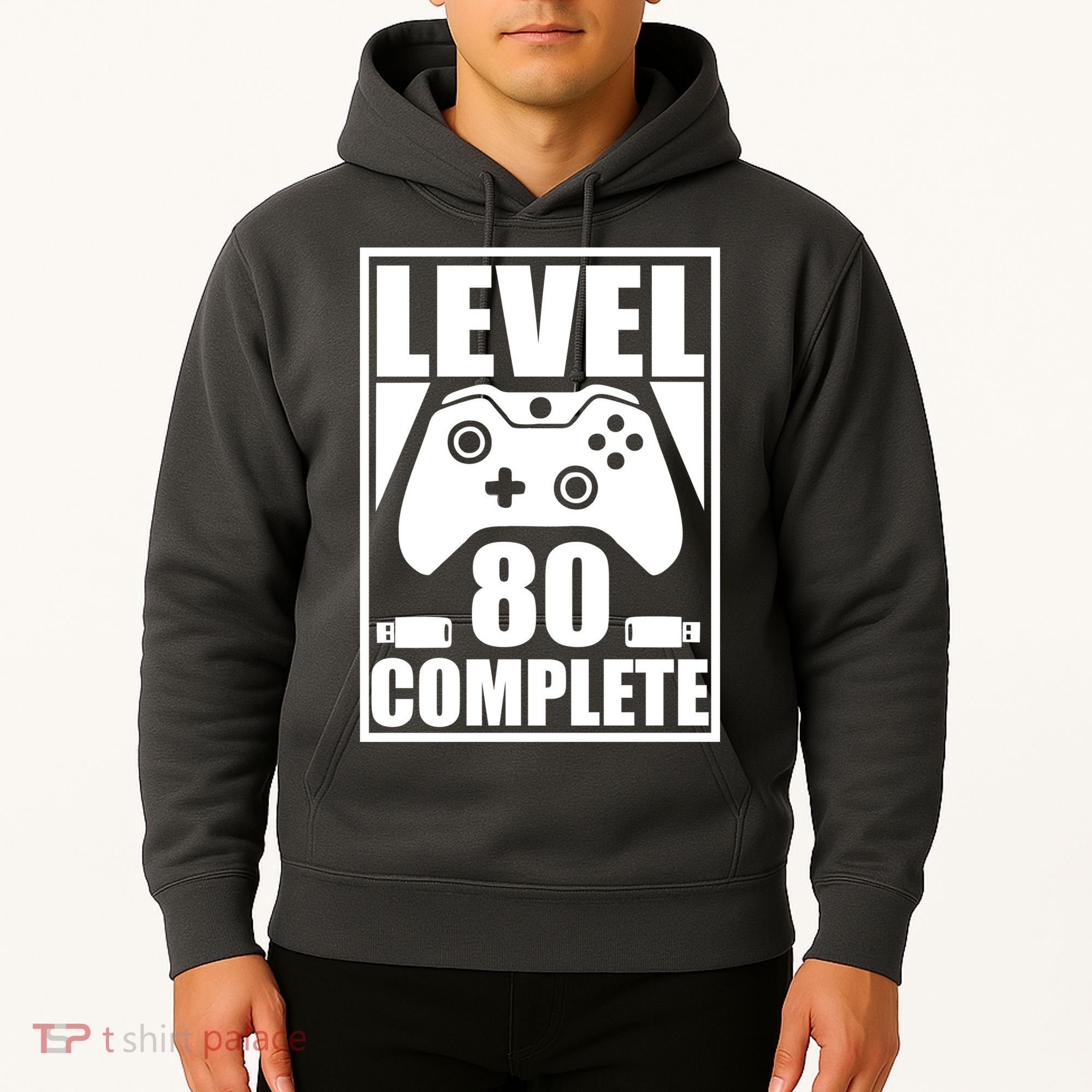 Level 80 Complete Video Gamer 80th Birthday Hoodie