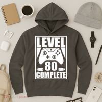 Level 80 Complete Video Gamer 80th Birthday Hoodie thumb 3