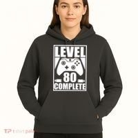 Level 80 Complete Video Gamer 80th Birthday Hoodie thumb 5