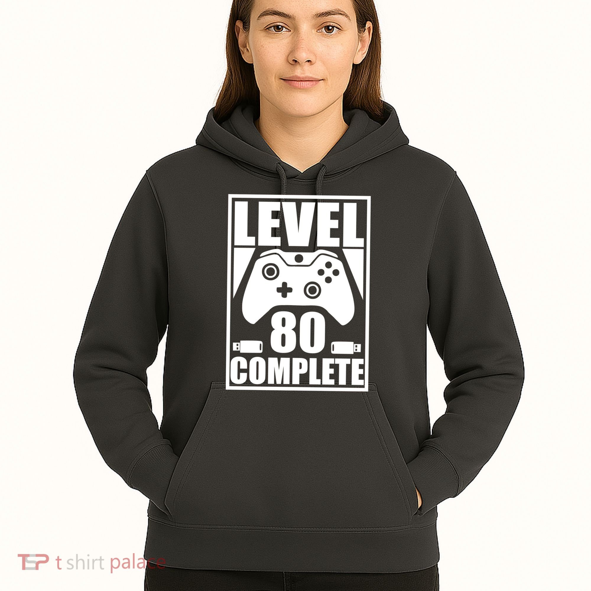 Level 80 Complete Video Gamer 80th Birthday Hoodie