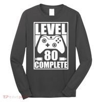 Level 80 Complete Video Gamer 80th Birthday Long Sleeve Shirt thumb 0