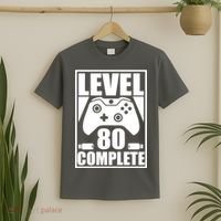 Level 80 Complete Video Gamer 80th Birthday T-Shirt thumb 2