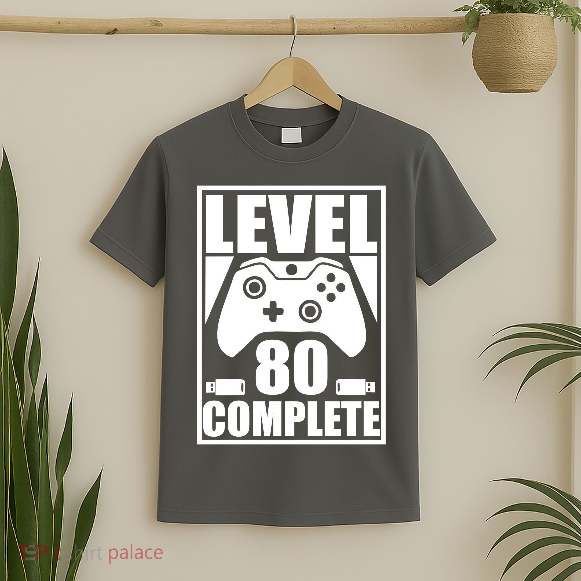 Level 80 Complete Video Gamer 80th Birthday T-Shirt