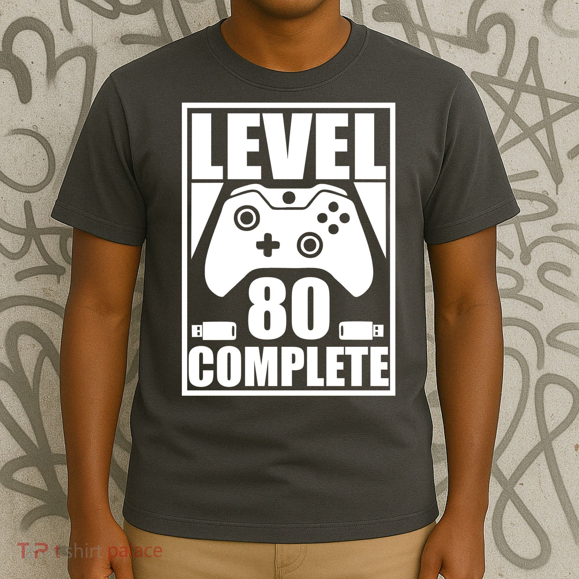 Level 80 Complete Video Gamer 80th Birthday T-Shirt
