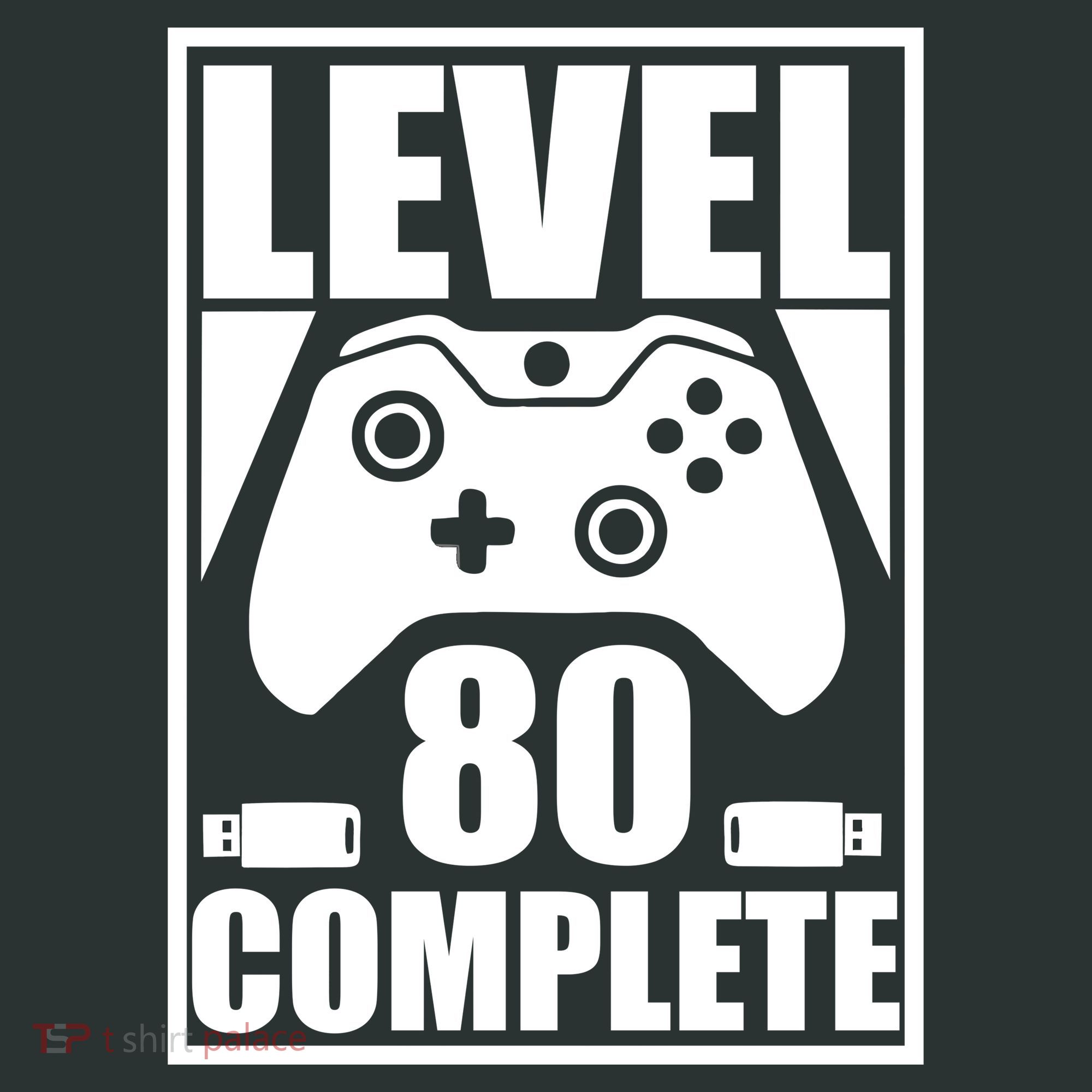 Level 80 Complete Video Gamer 80th Birthday Button