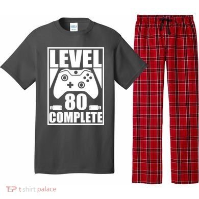 Level 80 Complete Video Gamer 80th Birthday Pajama Set