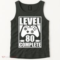 Level 80 Complete Video Gamer 80th Birthday Tank Top thumb 2