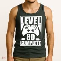 Level 80 Complete Video Gamer 80th Birthday Tank Top thumb 3