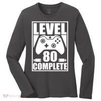 Level 80 Complete Video Gamer 80th Birthday Women's Long Sleeve Shirt thumb 0