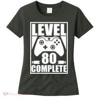 Level 80 Complete Video Gamer 80th Birthday Women's T-Shirt thumb 0