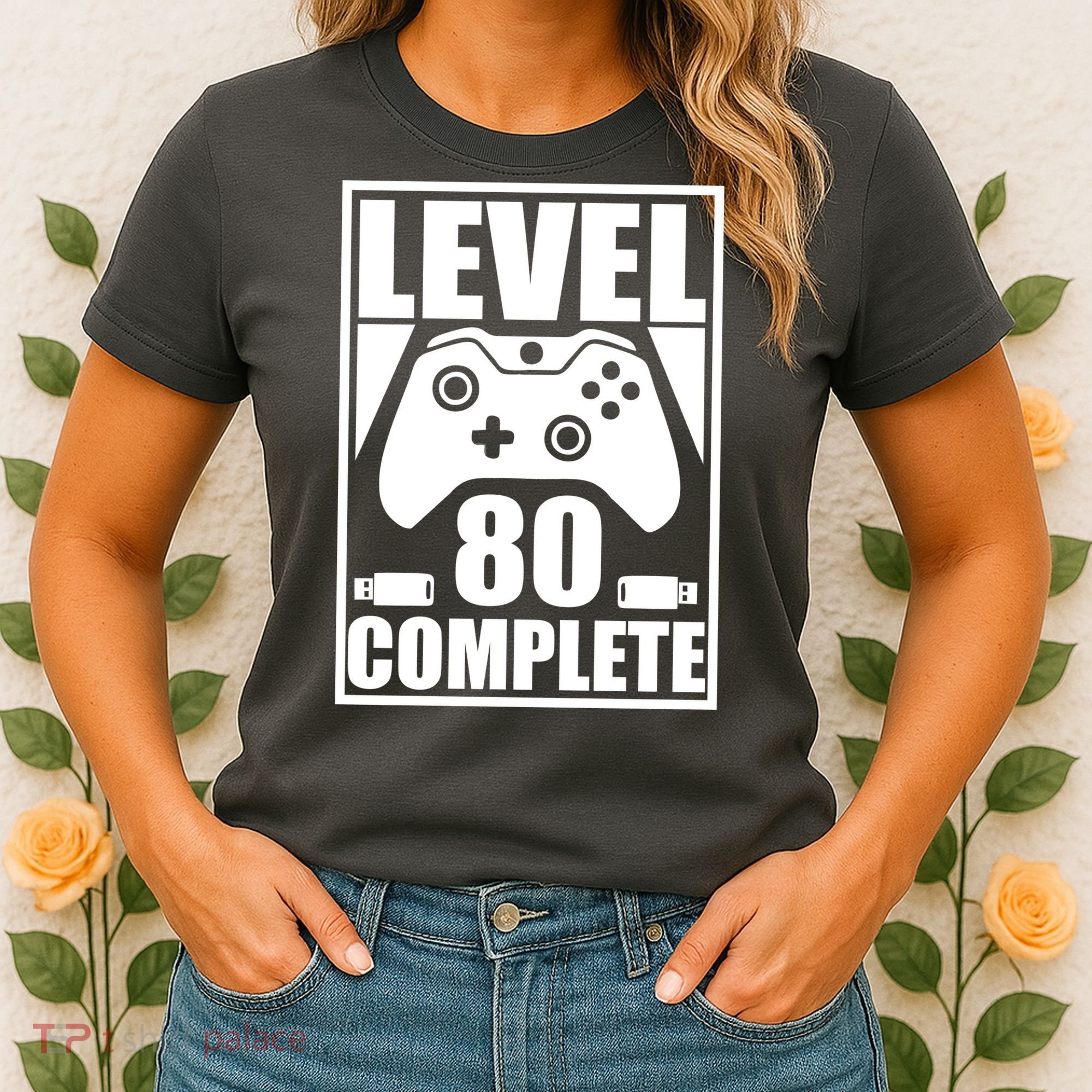 Level 80 Complete Video Gamer 80th Birthday Women's T-Shirt