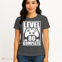 Level 80 Complete Video Gamer 80th Birthday Women's T-Shirt thumb 4