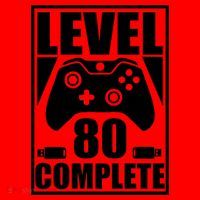 Level 80 Complete Video Gamer 80th Birthday Santa Hat thumb 1