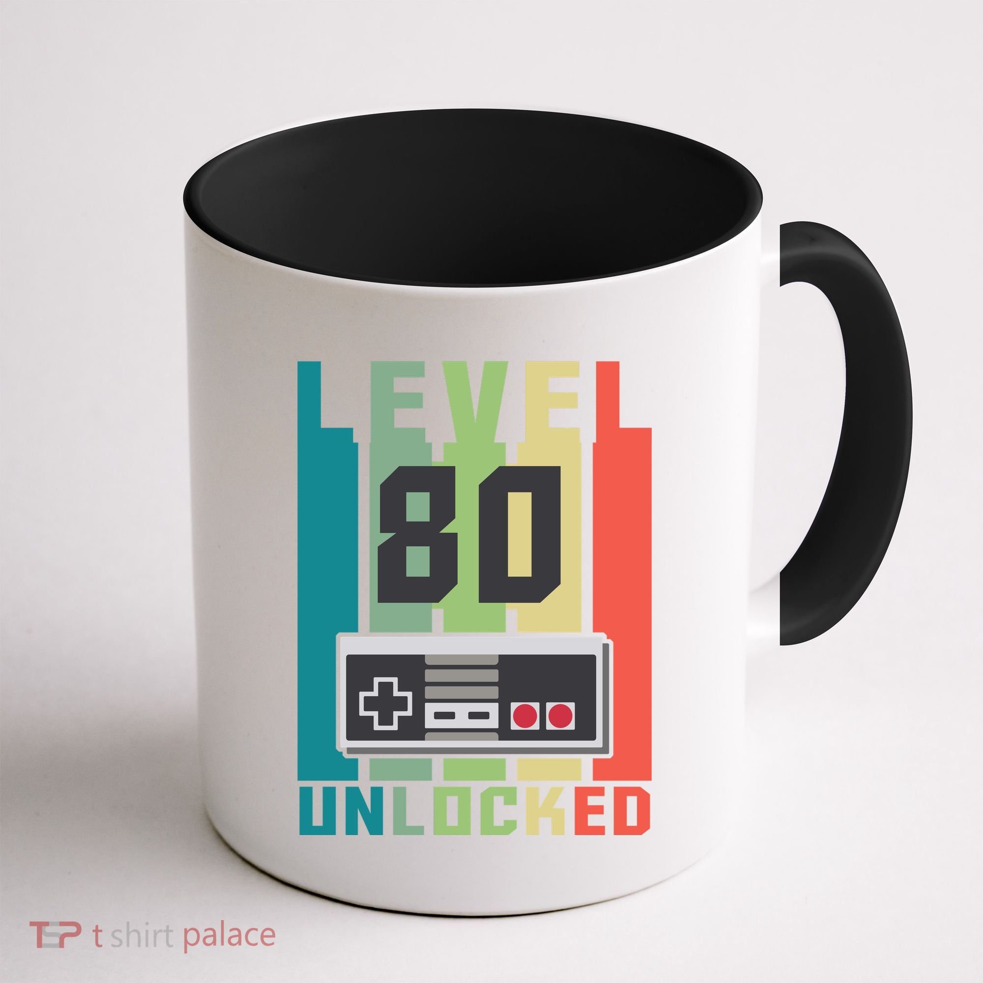 Level 80 Unlocked Funny Retro Gamer Birthday Coffee Mug