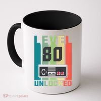 Level 80 Unlocked Funny Retro Gamer Birthday Coffee Mug thumb 0