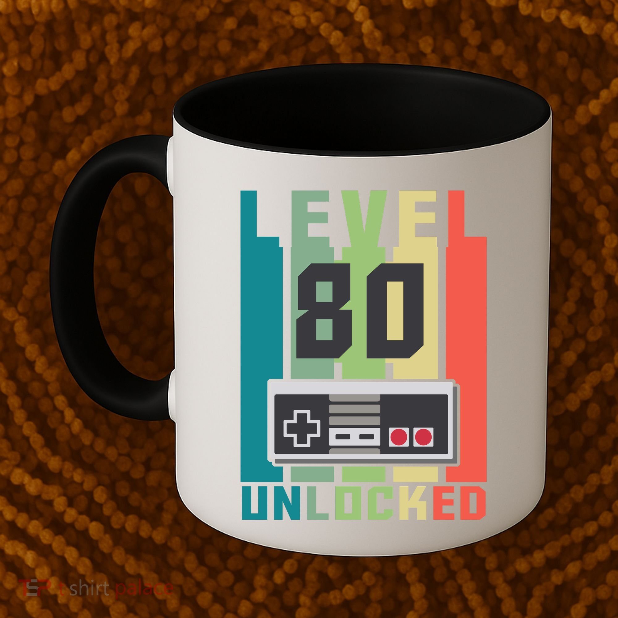 Level 80 Unlocked Funny Retro Gamer Birthday Coffee Mug