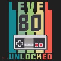 Level 80 Unlocked Funny Retro Gamer Birthday Beanie thumb 2
