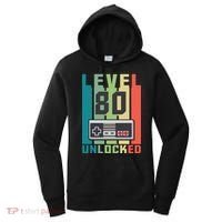 Level 80 Unlocked Funny Retro Gamer Birthday Women's Hoodie thumb 0