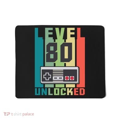 Level 80 Unlocked Funny Retro Gamer Birthday Mousepad