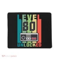 Level 80 Unlocked Funny Retro Gamer Birthday Mousepad thumb 0