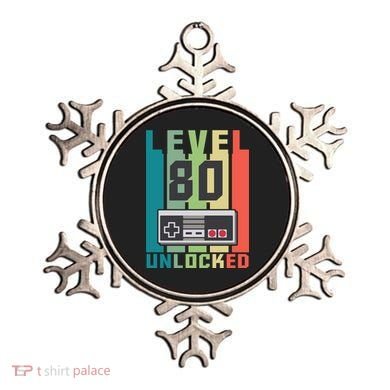 Level 80 Unlocked Funny Retro Gamer Birthday Ornament