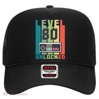 Level 80 Unlocked Funny Retro Gamer Birthday Hat thumb 0