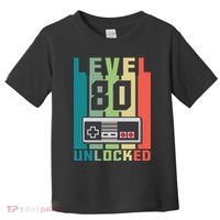 Level 80 Unlocked Funny Retro Gamer Birthday Toddler T-Shirt thumb 0