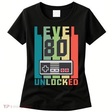 Level 80 Unlocked Funny Retro Gamer Birthday Women's T-Shirt