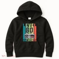 Level 80 Unlocked Funny Retro Gamer Birthday Kids Hoodie thumb 0