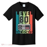 Level 80 Unlocked Funny Retro Gamer Birthday Kids T-Shirt thumb 0