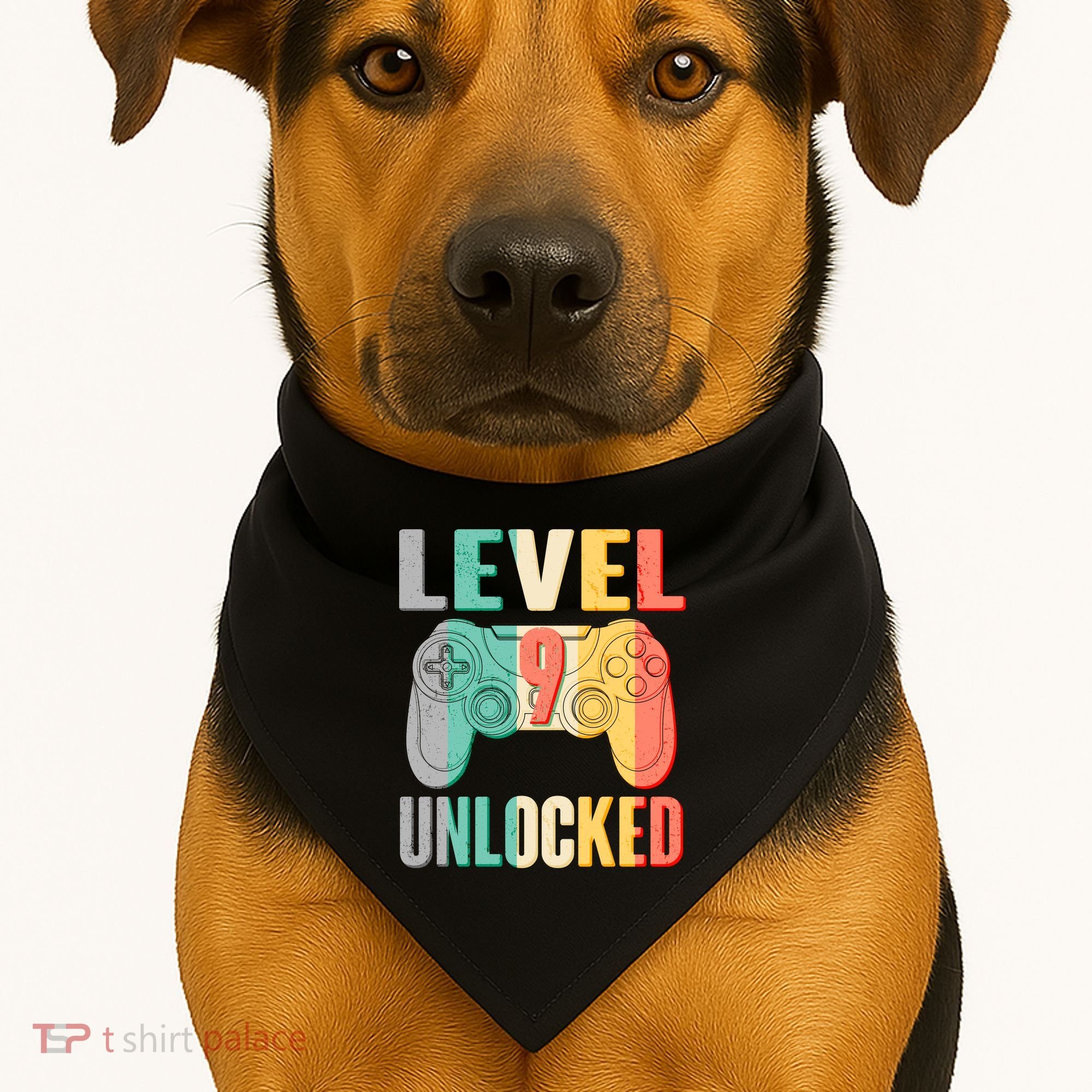 Level 9 Unlocked Nine Years Old USA-Made Doggie Bandana
