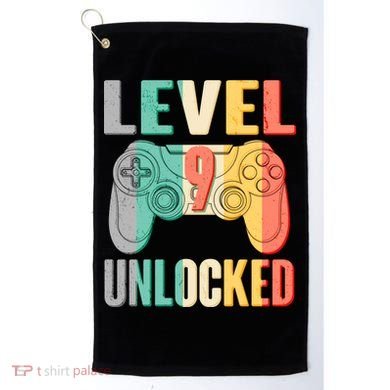 Level 9 Unlocked Nine Years Old Golf Towel