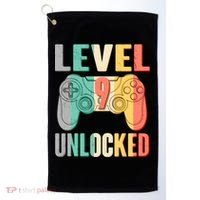 Level 9 Unlocked Nine Years Old Golf Towel thumb 0