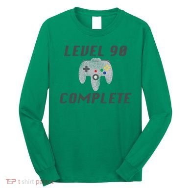 Level 90 Complete 90th Birthday Long Sleeve Shirt