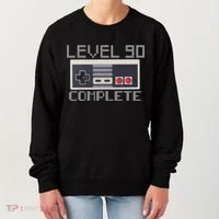 Level 90 Complete Retro Gamer 90th Birthday Women's Sweatshirt thumb 0