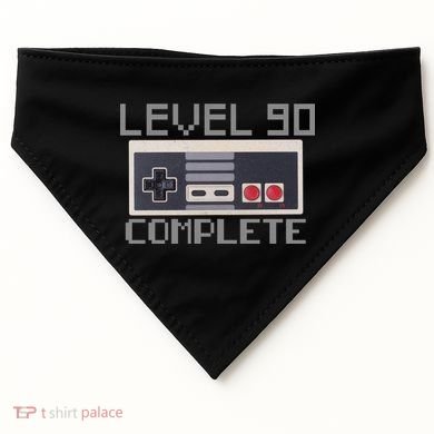 Level 90 Complete Retro Gamer 90th Birthday USA-Made Doggie Bandana