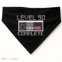 Level 90 Complete Retro Gamer 90th Birthday USA-Made Doggie Bandana thumb 0