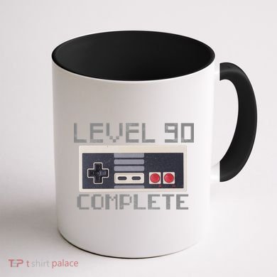 Level 90 Complete Retro Gamer 90th Birthday Coffee Mug back