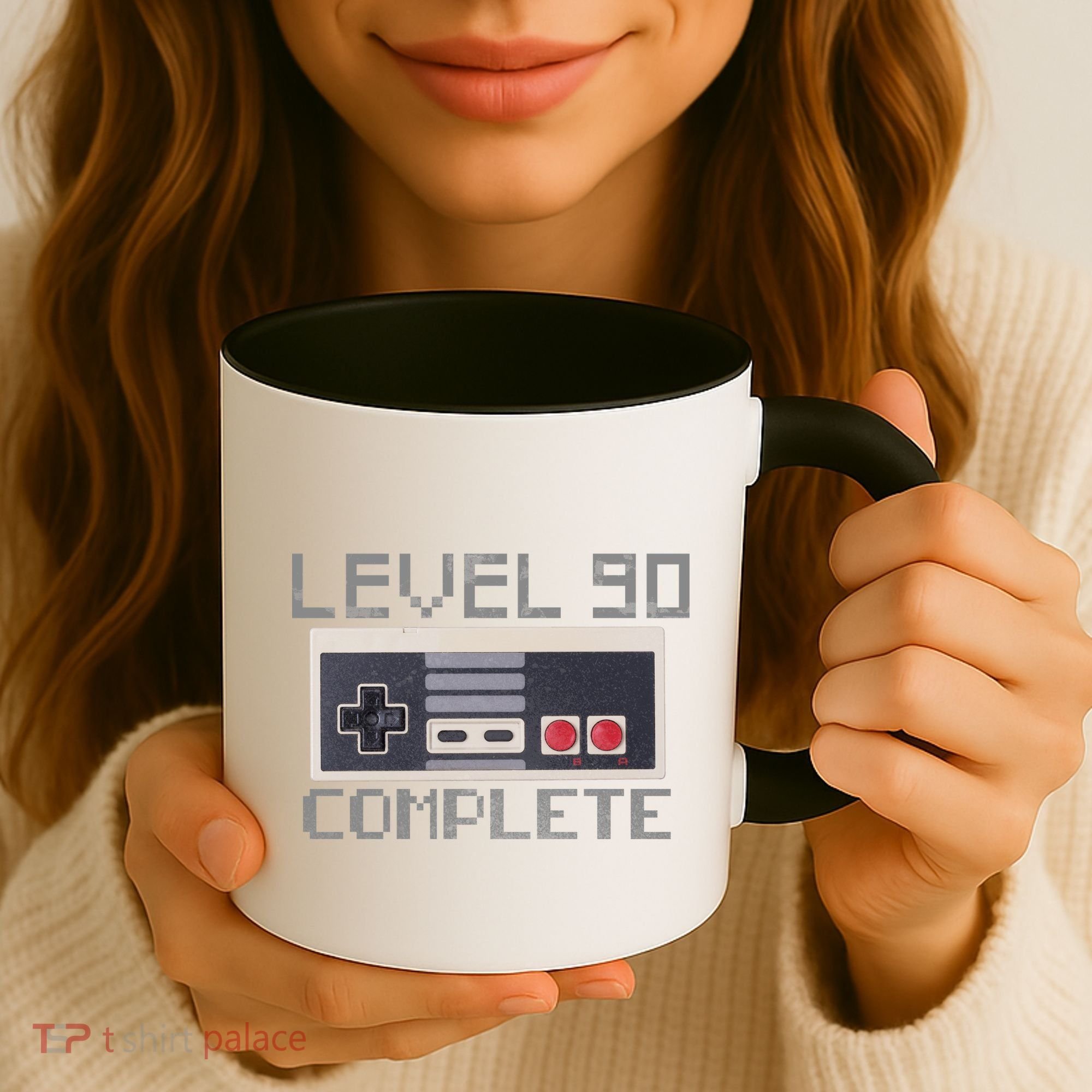 Level 90 Complete Retro Gamer 90th Birthday Coffee Mug