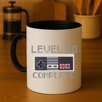 Level 90 Complete Retro Gamer 90th Birthday Coffee Mug thumb 4