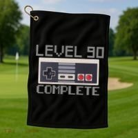 Level 90 Complete Retro Gamer 90th Birthday Golf Towel thumb 1