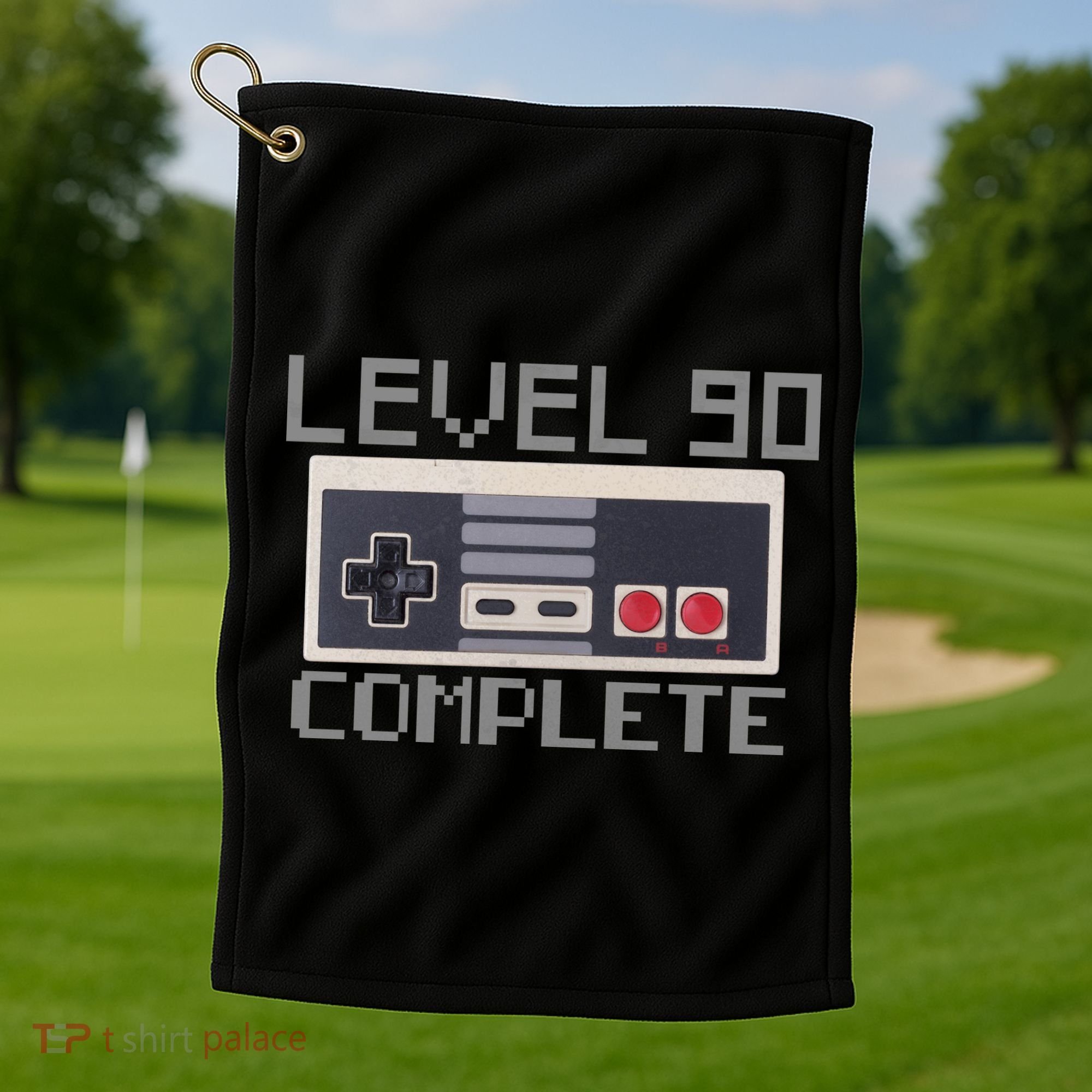 Level 90 Complete Retro Gamer 90th Birthday Golf Towel