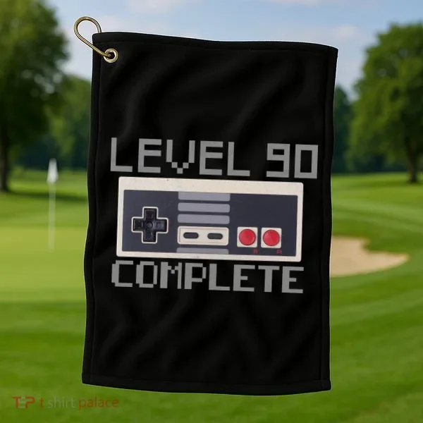 Level 90 Complete Retro Gamer 90th Birthday Golf Towel