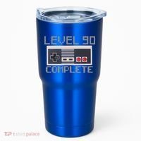 Level 90 Complete Retro Gamer 90th Birthday Tumbler thumb 0