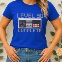 Level 90 Complete Retro Gamer 90th Birthday Women's T-Shirt thumb 2
