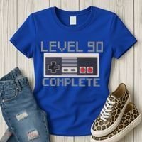 Level 90 Complete Retro Gamer 90th Birthday Women's T-Shirt thumb 3